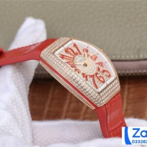 FRANCK MULLER V32 REPLICA WATCHES RED RUBBER STRAP ABF FACTORY 36MM 5 ĐỒNG HỒ FRANCK MULLER V32 ABF REPLICA 11 MÀU ĐỎ ĐÍNH FULL ĐÁ 36MM (2)