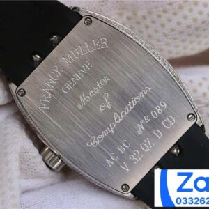 FRANCK MULLER V32 REPLICA WATCHES BLACK DIAL RUBBER STRAP RHINESTONE CASE ABF FACTORY 36MM 5 ĐỒNG HỒ FRANCK MULLER V32 ABF REPLICA 11 NỮ MÁY PIN THỤY SỸ 36MM (2)