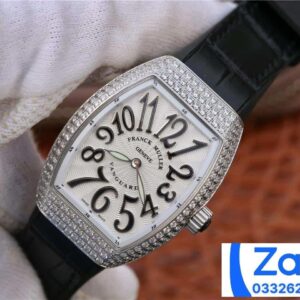 FRANCK MULLER V32 REPLICA WATCHES BLACK DIAL RUBBER STRAP RHINESTONE CASE ABF FACTORY 36MM 2 ĐỒNG HỒ FRANCK MULLER V32 ABF REPLICA 11 NỮ MÁY PIN THỤY SỸ 36MM (2)