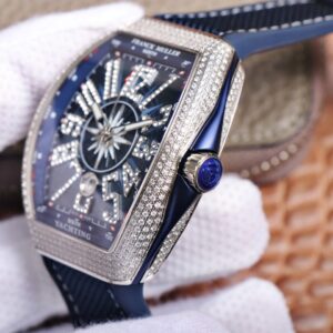 FRANCK MULLER V45 REPLICA WATCHES BLUE RHINESTONE ABF FACTORY 45MM 3 ĐỒNG HỒ FRANCK MULLER V45 ABF NAM MÁY CƠ THỤY SỸ MÀU XANH 45MM (2)