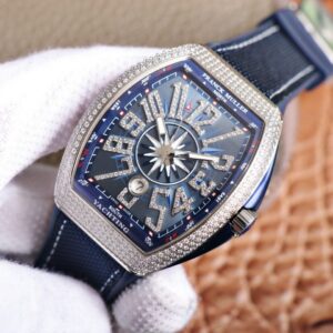 FRANCK MULLER V45 REPLICA WATCHES BLUE RHINESTONE ABF FACTORY 45MM 2 ĐỒNG HỒ FRANCK MULLER V45 ABF NAM MÁY CƠ THỤY SỸ MÀU XANH 45MM (2)