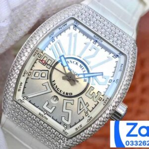 FRANCK MULLER V45 WHITE DIAL FULL DIAMOND CASE REPLICA WATCH ABF FACTORY 45MM 1 ĐỒNG HỒ FRANCK MULLER V45 NAM MẶT TRẮNG REP 11 ABF FACTORY 45MM (2)