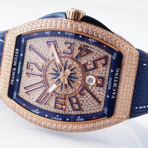 FRANCK MULLER V45 ROSE GOLD BLUE FABRIC STRAP REPLICA WATCH ABF 45MM 2 ĐỒNG HỒ FRANCK MULLER V45 ROSE GOLD ABF NAM ĐÍNH ĐÁ REP 11 CAO CẤP 45MM (2)
