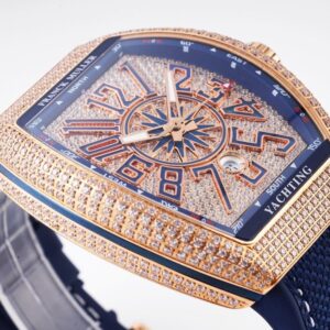 FRANCK MULLER V45 ROSE GOLD BLUE FABRIC STRAP REPLICA WATCH ABF 45MM 5 ĐỒNG HỒ FRANCK MULLER V45 ROSE GOLD ABF NAM ĐÍNH ĐÁ REP 11 CAO CẤP 45MM (2)