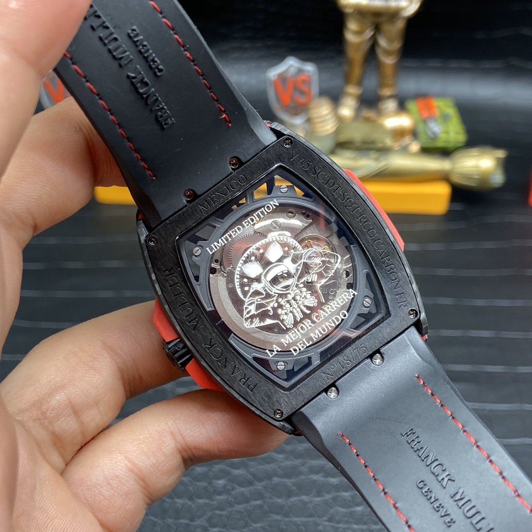 ĐỒNG HỒ FRANCK MULLER VANGUARD SKELETON REPLICA 11 VỎ CARBON 45MM (4) ĐỒNG HỒ FRANCK MULLER VANGUARD SKELETON REPLICA 11 VỎ CARBON 45MM (2)