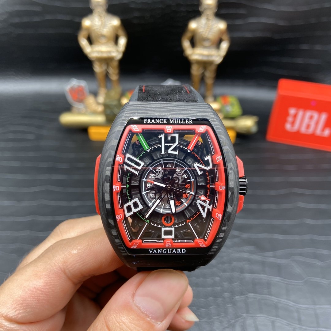 ĐỒNG HỒ FRANCK MULLER VANGUARD SKELETON REPLICA 11 VỎ CARBON 45MM (8) ĐỒNG HỒ FRANCK MULLER VANGUARD SKELETON REPLICA 11 VỎ CARBON 45MM (2)