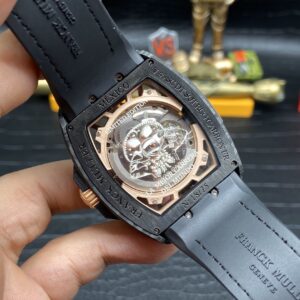FRANCK MULLER VANGUARD COPIES WATCHES SKELETON CARBON CASE 45MM 7 ĐỒNG HỒ FRANCK MULLER VANGUARD SKELETON VỎ CARBON REP 11 CỌC SỐ DẠ QUANG 45MM (2)