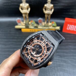 FRANCK MULLER VANGUARD COPIES WATCHES SKELETON CARBON CASE 45MM 2 ĐỒNG HỒ FRANCK MULLER VANGUARD SKELETON VỎ CARBON REP 11 CỌC SỐ DẠ QUANG 45MM (2)