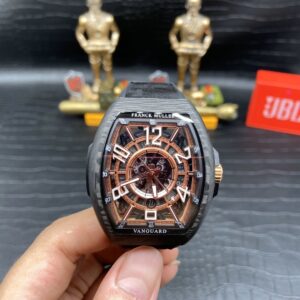 FRANCK MULLER VANGUARD COPIES WATCHES SKELETON CARBON CASE 45MM 3 ĐỒNG HỒ FRANCK MULLER VANGUARD SKELETON VỎ CARBON REP 11 CỌC SỐ DẠ QUANG 45MM (2)
