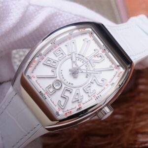 FRANCK MULLER VANGUARD V45 FULL WHITE STEEL CASE BEST COPY ABF FACTORY 45MM 2 ĐỒNG HỒ FRANCK MULLER VANGUARD V45 NAM MÀU TRẮNG ABF FACTORY 45MM (2)