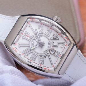 FRANCK MULLER VANGUARD V45 FULL WHITE STEEL CASE BEST COPY ABF FACTORY 45MM 1 ĐỒNG HỒ FRANCK MULLER VANGUARD V45 NAM MÀU TRẮNG ABF FACTORY 45MM (2)