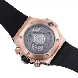 HUBLOT BIG BANG UNICO KING GOLD HIGH END WATCH REPLICAS BLACK CERAMIC ROSE GOLD PLATE BBF FACTORY 42MM 7 ĐỒNG HỒ HUBLOT BIG BANG UNICO KING GOLD VIỀN GỐM CERAMIC REP 1 1 BBF FACTORY 42MM (2)