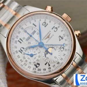 LONGINES BEST COPIES COLLECTION MOONPHASE L2.673.8.78.3 40MM 2 ĐỒNG HỒ LONGINES COLLECTION MOONPHASE DEMI ROSE GOLD L2.673.8.78.3 DÂY KIM LOẠI 40MM (2)