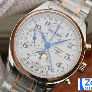 LONGINES BEST COPIES COLLECTION MOONPHASE L2.673.8.78.3 40MM 1 ĐỒNG HỒ LONGINES COLLECTION MOONPHASE DEMI ROSE GOLD L2.673.8.78.3 DÂY KIM LOẠI 40MM (2)