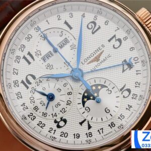LONGINES COLLECTION MOONPHASE L2.673.8.78.3 LEATHER STRAP FAKE WATCH 40MM 3 ĐỒNG HỒ LONGINES COLLECTION MOONPHASE ROSE GOLD L2.673.8.78.3 DÂY DA 40MM (1)