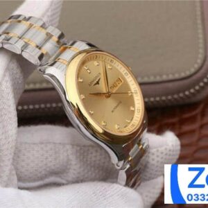 LONGINES MASTER ANNUAL L2.910.4.77.6 YELLOW DIAL FAKE 1:1 WATCH 38.5MM 5 ĐỒNG HỒ LONGINES MASTER ANNUAL L2.910.4.77.6 DEMI GOLD FAKE 11 MÁY THỤY SỸ 38 (2)