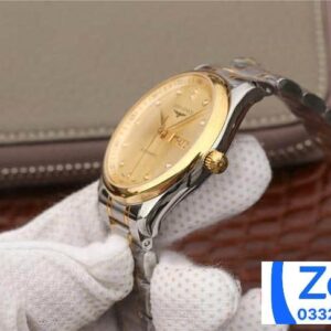 LONGINES MASTER ANNUAL L2.910.4.77.6 YELLOW DIAL FAKE 1:1 WATCH 38.5MM 4 ĐỒNG HỒ LONGINES MASTER ANNUAL L2.910.4.77.6 DEMI GOLD FAKE 11 MÁY THỤY SỸ 38 (2)