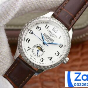 LONGINES MASTER L2.503.0.83.3 SUPER FAKE WATCH BROWN LEATHER STRAP 42MM 1 ĐỒNG HỒ LONGINES MASTER L2.503.0.83.3 FAKE 11 CAO CẤP NAM DÂY DA 42MM (2)