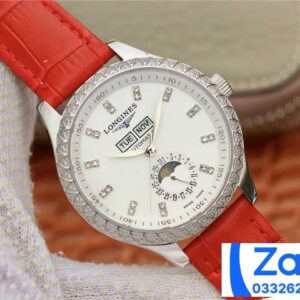 LONGINES MASTER L2.503.0.83.3 SUPER FAKE WATCHES RED LEATHER STRAP 42MM 1 ĐỒNG HỒ LONGINES MASTER L2.503.0.83.3 SUPER FAKE 1 1 NAM DÂY DA ĐỎ 42MM (2)