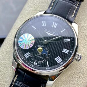 ĐỒNG HỒ LONGINES MASTER L2.919.4.51.6 FAKE 1:1 NAM MẶT ĐEN AG FACTORY 40MM 2 ĐỒNG HỒ LONGINES MASTER L2.919.4.51.6 FAKE 11 NAM MẶT ĐEN AG FACTORY 40MM (2)