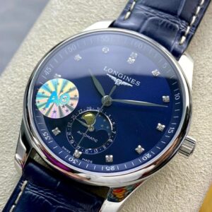 ĐỒNG HỒ LONGINES MASTER MOONPHASE L2.909.4.97.6 FAKE 1:1 NAM CỌC SỐ ĐÍNH ĐÁ 40MM 2 ĐỒNG HỒ LONGINES MASTER MOONPHASE L2.909.4.97.6 FAKE 11 NAM CỌC SỐ ĐÍNH ĐÁ 40MM (2)