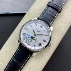 ĐỒNG HỒ LONGINES MASTER MOONPHASE L2.909.4.97.6 FAKE 1:1 NAM CỌC SỐ LA MÃ 40MM 3 ĐỒNG HỒ LONGINES MASTER MOONPHASE L2.909.4.97.6 FAKE 11 NAM CỌC SỐ LA MÃ 40MM (2)