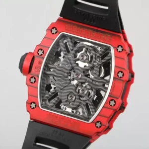 RICHARD MILLE RM12-01 TOURBILLON IMITATION WATCHES RED CARBON CASE 42MM 5 ĐỒNG HỒ RICHARD MILLE RM12-01 TOURBILLON FULL CARBON REP 11 MÀU ĐỎ 42MM (2)