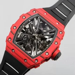 RICHARD MILLE RM12-01 TOURBILLON IMITATION WATCHES RED CARBON CASE 42MM 3 ĐỒNG HỒ RICHARD MILLE RM12-01 TOURBILLON FULL CARBON REP 11 MÀU ĐỎ 42MM (2)