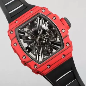 RICHARD MILLE RM12-01 TOURBILLON IMITATION WATCHES RED CARBON CASE 42MM 2 ĐỒNG HỒ RICHARD MILLE RM12-01 TOURBILLON FULL CARBON REP 11 MÀU ĐỎ 42MM (2)