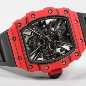 RICHARD MILLE RM12-01 TOURBILLON IMITATION WATCHES RED CARBON CASE 42MM 1 ĐỒNG HỒ RICHARD MILLE RM12-01 TOURBILLON FULL CARBON REP 11 MÀU ĐỎ 42MM (2)