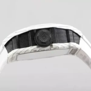 RICHARD MILLE RM12-01 TOURBILLON LUXURY FAKE WATCHES WHITE CARBON CASE RUBBER STRAP 42MM 6 ĐỒNG HỒ RICHARD MILLE RM12-01 TOURBILLON REPLICA 11 DÂY CAO SU TRẮNG 42MM (2)