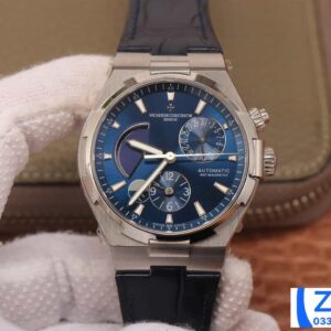 ĐỒNG HỒ VACHERON CONSTANTIN OVERSEA TWA FAKE 11 MẶT XANH DÂY DA 42MM (2)