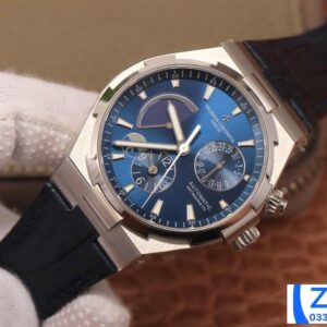VACHERON CONSTANTIN OVERSEA TWA GOOD IMITATION WATCHES BLUE DIAL LEATHER STRAP 42MM 1 ĐỒNG HỒ VACHERON CONSTANTIN OVERSEA TWA FAKE 11 MẶT XANH DÂY DA 42MM (2)