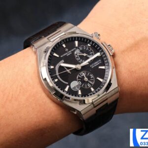 VACHERON CONSTANTIN OVERSEA TWA HIGH END WATCH REPLICAS BLACK DIAL LEATHER STRAP 42MM 8 ĐỒNG HỒ VACHERON CONSTANTIN OVERSEA TWA SUPER FAKE 11 NAM MẶT ĐEN 42MM (2)