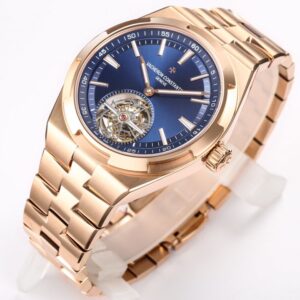 VACHERON CONSTANTIN OVERSEAS TOURBILLON ROSE GOLD 6000V GOOD IMITATION WATCHES BLUE DIAL STAINLESS STEEL 42.5MM 2 ĐỒNG HỒ VACHERON CONSTANTIN OVERSEAS TOURBILLON ROSE GOLD 6000V REP 11 DÂY KIM LOẠI 42 (2)
