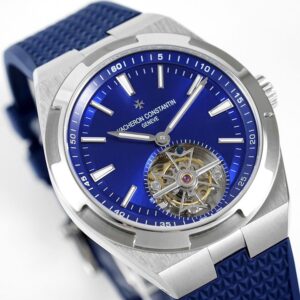 VACHERON CONSTANTIN OVERSEAS TOURBILON 6000V LUXURY FAKE WATCHES BLUE DIAL RUBBER STRAP 42.5MM 2 ĐỒNG HỒ VACHERON CONSTANTIN OVERSEAS TOURBILON 6000V REP 11 MẶT XANH 42 (2)