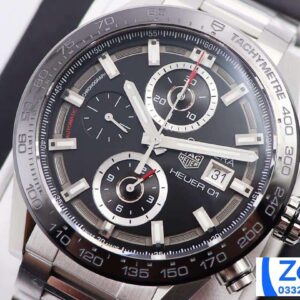 TAG HEUER CARRERA CHORONOGRAPH CAR201Z BEST COPIES BLACK DIAL 43MM 3 ĐỒNG HỒ TAG HEUER CARRERA CHORONOGRAPH CAR201Z REP 11 DÂY KIM LOẠI 43MM (2)