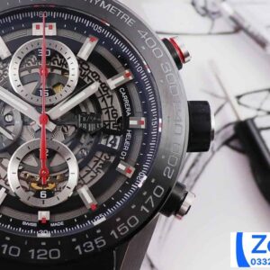 TAG HEUER CARRERA CHORONOGRAPH CAR2A1Z FAKE WATCH RED RUBBER STRAP 45MM 2 ĐỒNG HỒ TAG HEUER CARRERA CHORONOGRAPH CAR2A1Z REPLICA CAO CẤP 45MM (2)
