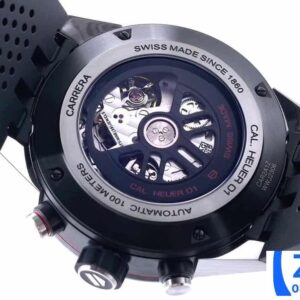 TAG HEUER CARRERA CHORONOGRAPH CR2A1Z BLACK RUBBER STRAP REP WATCH 45MM 7 ĐỒNG HỒ TAG HEUER CARRERA CHORONOGRAPH CR2A1Z DÂY CAO SU ĐEN REP 11 45MM (2)