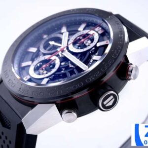 TAG HEUER CARRERA CHORONOGRAPH CR2A1Z BLACK RUBBER STRAP REP WATCH 45MM 6 ĐỒNG HỒ TAG HEUER CARRERA CHORONOGRAPH CR2A1Z DÂY CAO SU ĐEN REP 11 45MM (2)