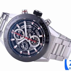 TAG HEUER CARRERA SKELETON CHORONOGRAPH CAR201V FAKE WATCH BLACK DIAL 45MM 2 ĐỒNG HỒ TAG HEUER CARRERA SKELETON CHORONOGRAPH CAR201V REPLICA CAO CẤP 45MM (2)