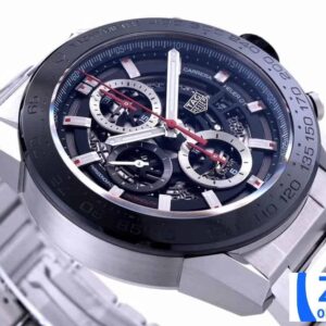 TAG HEUER CARRERA SKELETON CHORONOGRAPH CAR201V FAKE WATCH BLACK DIAL 45MM 4 ĐỒNG HỒ TAG HEUER CARRERA SKELETON CHORONOGRAPH CAR201V REPLICA CAO CẤP 45MM (2)