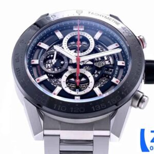 TAG HEUER CARRERA SKELETON CHORONOGRAPH CAR201V FAKE WATCH BLACK DIAL 45MM 3 ĐỒNG HỒ TAG HEUER CARRERA SKELETON CHORONOGRAPH CAR201V REPLICA CAO CẤP 45MM (2)