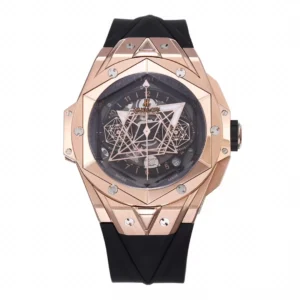 ĐỒNG HỒ NAM HUBLOT BIG BANG REPLICA ROSE GOLD MẶT ĐEN 45MM (1)