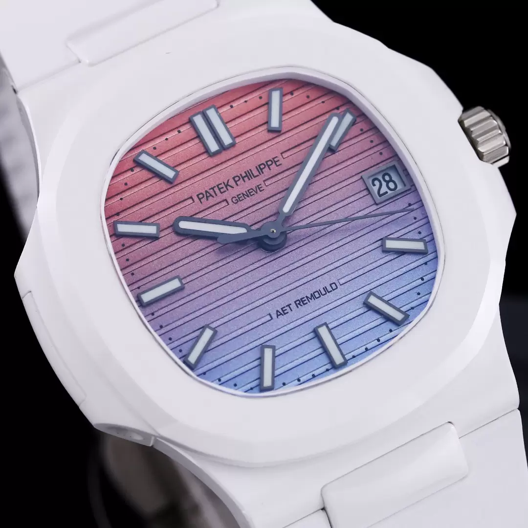 ĐỒNG HỒ PATEK PHILIPPE NAUTILUS 5711 REP 11 VỎ GỐM CERAMIC MÀU TRẮNG 40MM (6) ĐỒNG HỒ PATEK PHILIPPE NAUTILUS 5711 REP 11 VỎ GỐM CERAMIC MÀU TRẮNG 40MM (2)