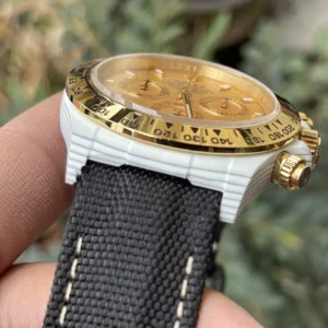 ROLEX DAYTONA BEST COPIES DIW BLACK FABRIC STRAP CARBON 40MM 3 ĐỒNG HỒ ROLEX DAYTONA DIW REPLICA 11 VỎ CARBON TRẮNG 40MM (2)
