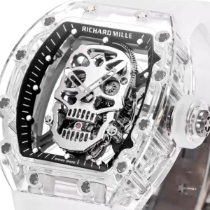 RICHARD MILLE RM 052 BEST COPY SKULL BLACK DIAL SAPPHIRE MS FACTORY 42MM 3 ĐỒNG HỒ CHẾ TÁC RICHARD MILLE RM 052 TUORBILLON SKULL SAPPHIRE REPLICA CAO CẤP MS FACTORY 42MM