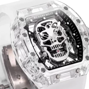 RICHARD MILLE RM 052 BEST COPY SKULL BLACK DIAL SAPPHIRE MS FACTORY 42MM 2 ĐỒNG HỒ CHẾ TÁC RICHARD MILLE RM 052 TUORBILLON SKULL SAPPHIRE REPLICA CAO CẤP MS FACTORY 42MM