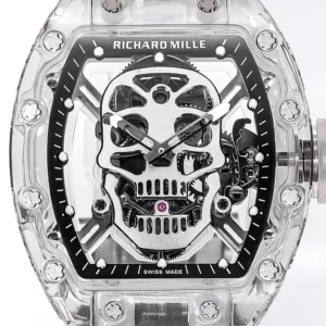 RICHARD MILLE RM 052 BEST COPY SKULL BLACK DIAL SAPPHIRE MS FACTORY 42MM 1 ĐỒNG HỒ CHẾ TÁC RICHARD MILLE RM 052 TUORBILLON SKULL SAPPHIRE REPLICA CAO CẤP MS FACTORY 42MM