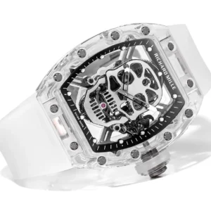 RICHARD MILLE RM 052 BEST COPY SKULL BLACK DIAL SAPPHIRE MS FACTORY 42MM 4 ĐỒNG HỒ CHẾ TÁC RICHARD MILLE RM 052 TUORBILLON SKULL SAPPHIRE REPLICA CAO CẤP MS FACTORY 42MM
